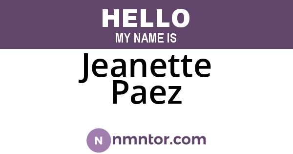 Jeanette Paez