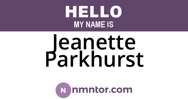 Jeanette Parkhurst