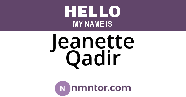 Jeanette Qadir
