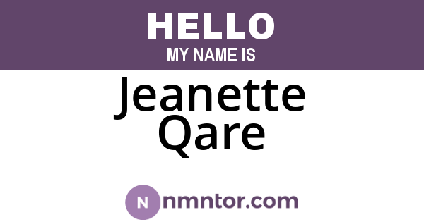 Jeanette Qare