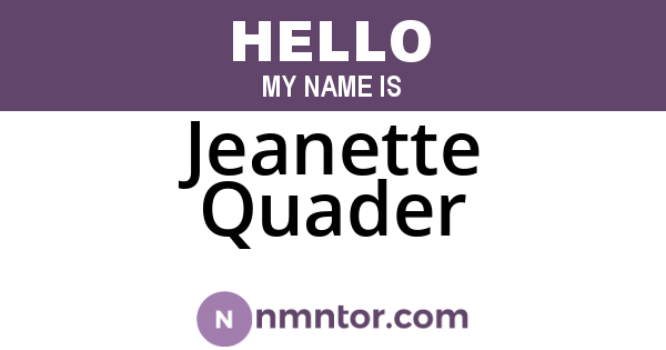 Jeanette Quader