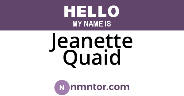 Jeanette Quaid