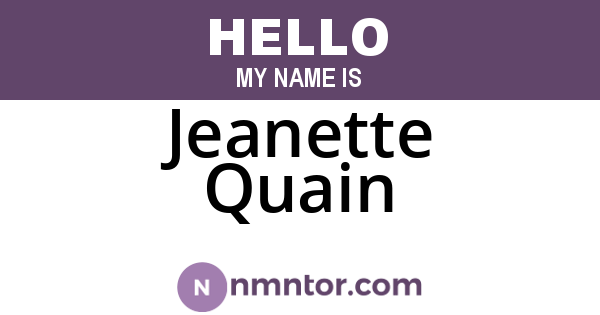Jeanette Quain