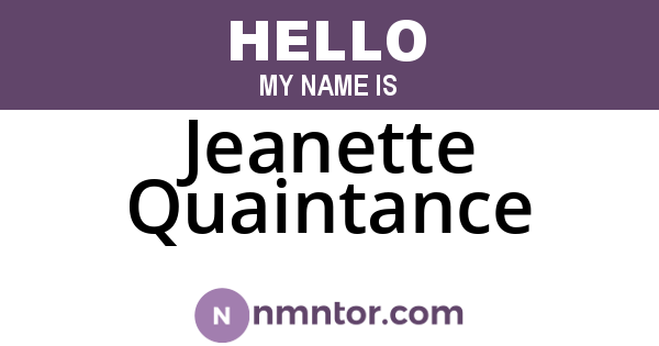 Jeanette Quaintance