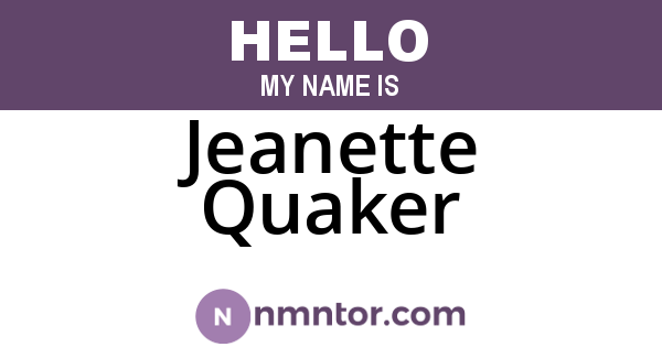 Jeanette Quaker