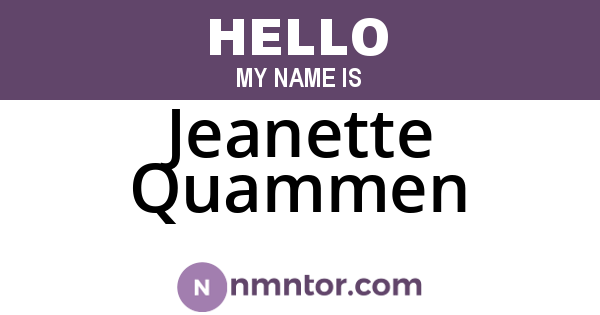 Jeanette Quammen