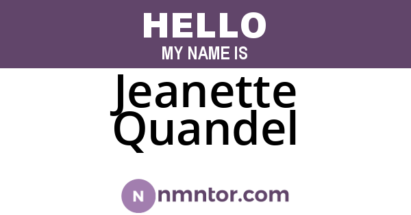 Jeanette Quandel