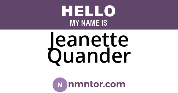 Jeanette Quander