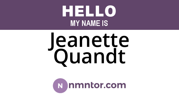 Jeanette Quandt