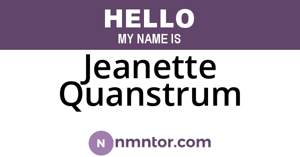 Jeanette Quanstrum