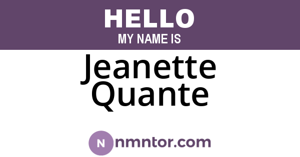 Jeanette Quante