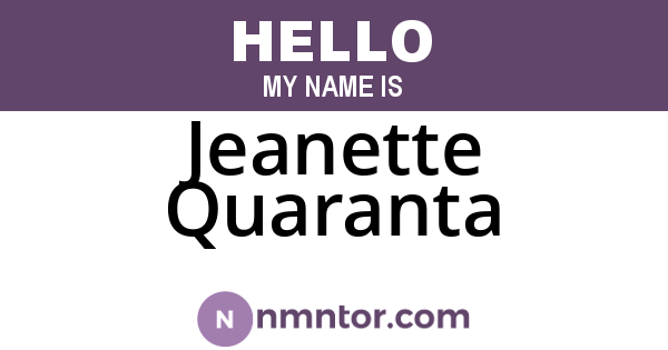 Jeanette Quaranta