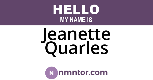 Jeanette Quarles