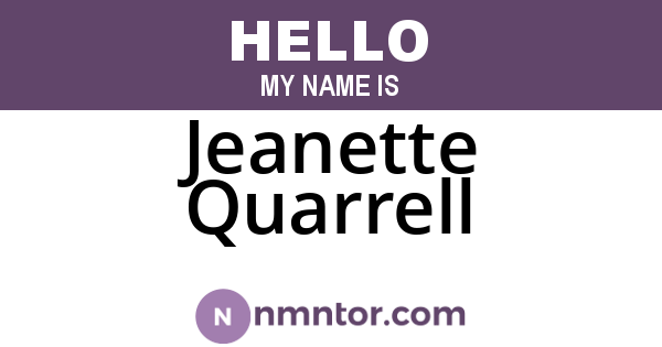 Jeanette Quarrell