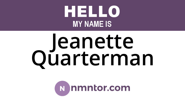 Jeanette Quarterman