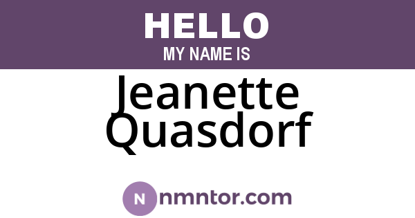 Jeanette Quasdorf
