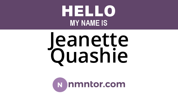 Jeanette Quashie