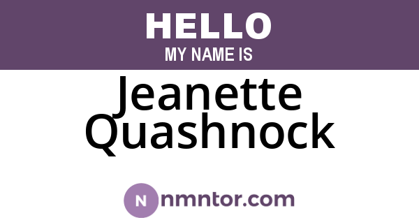 Jeanette Quashnock