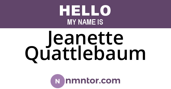 Jeanette Quattlebaum