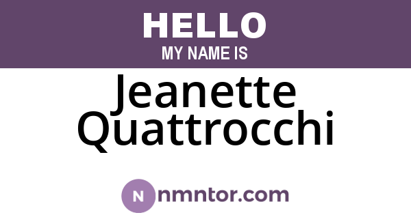 Jeanette Quattrocchi