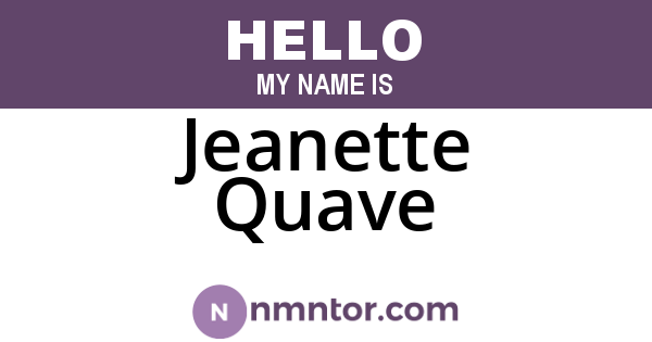 Jeanette Quave