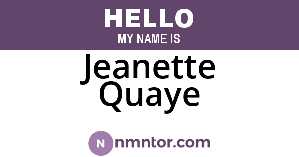 Jeanette Quaye
