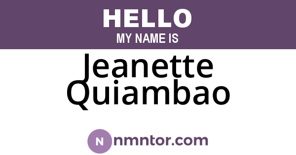 Jeanette Quiambao
