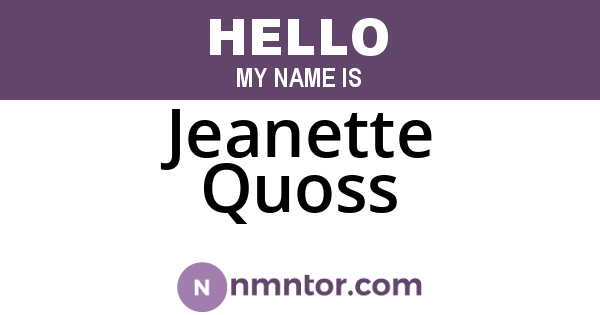 Jeanette Quoss