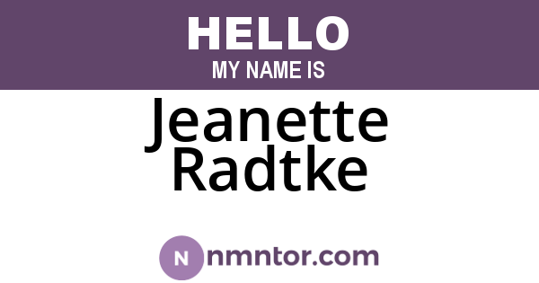 Jeanette Radtke