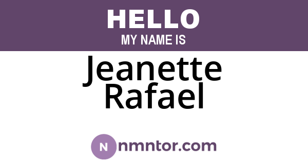 Jeanette Rafael