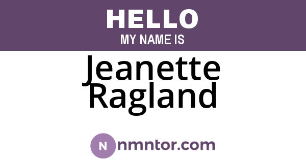 Jeanette Ragland