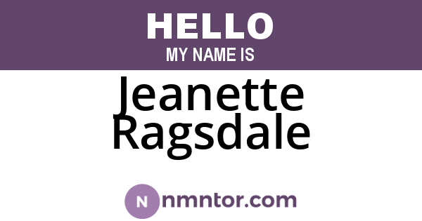 Jeanette Ragsdale