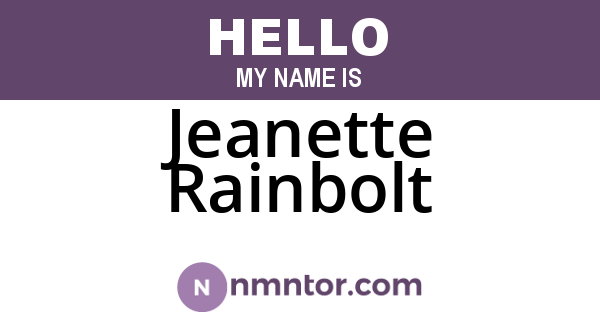 Jeanette Rainbolt