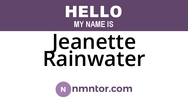 Jeanette Rainwater