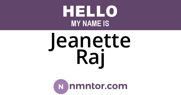 Jeanette Raj