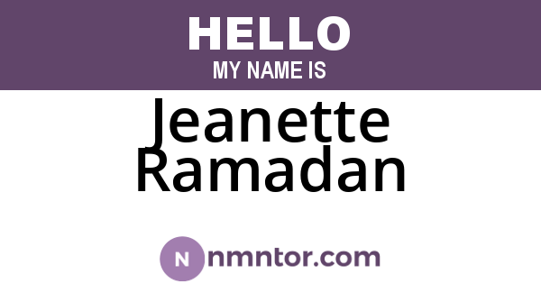 Jeanette Ramadan