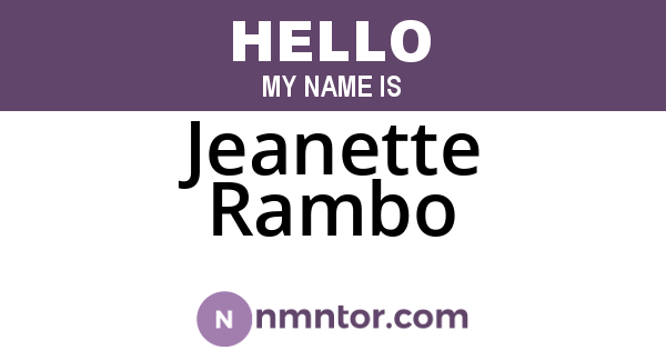 Jeanette Rambo