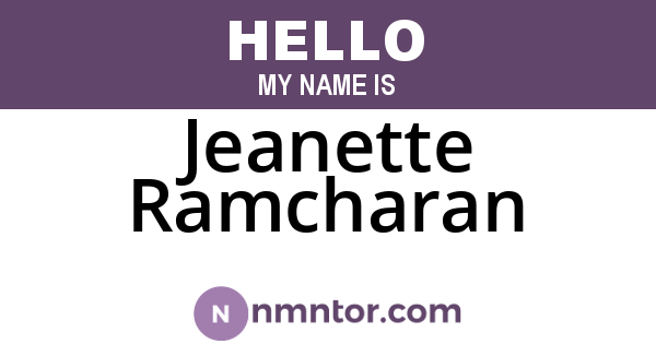 Jeanette Ramcharan