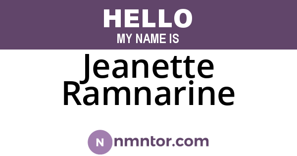 Jeanette Ramnarine