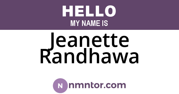 Jeanette Randhawa