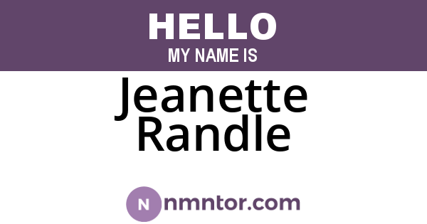 Jeanette Randle