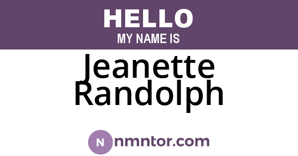 Jeanette Randolph