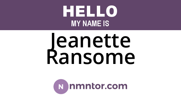 Jeanette Ransome