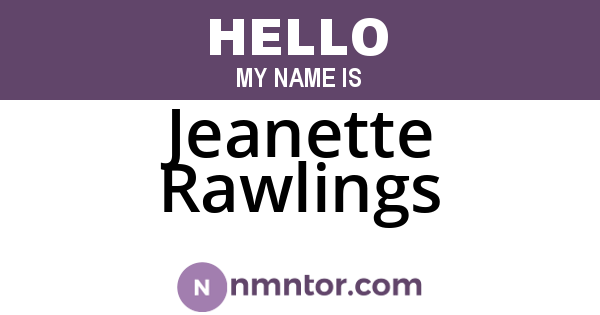 Jeanette Rawlings
