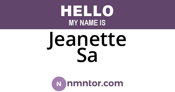 Jeanette Sa