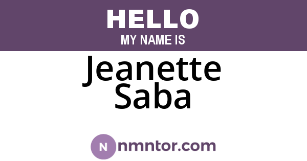 Jeanette Saba