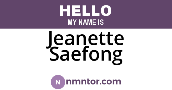 Jeanette Saefong