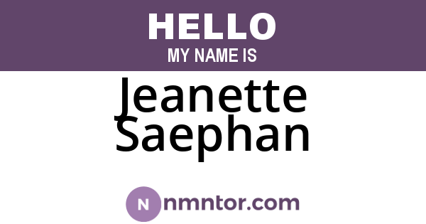 Jeanette Saephan