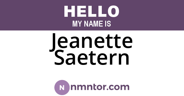 Jeanette Saetern
