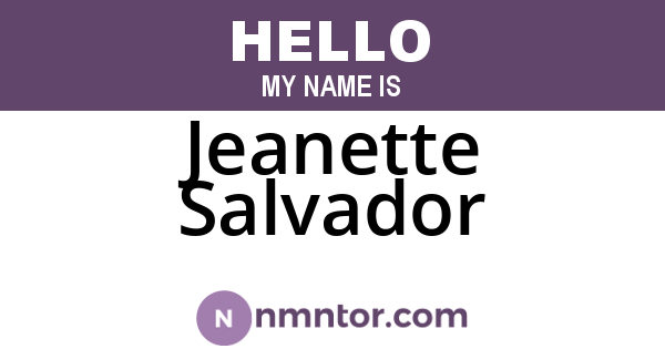 Jeanette Salvador